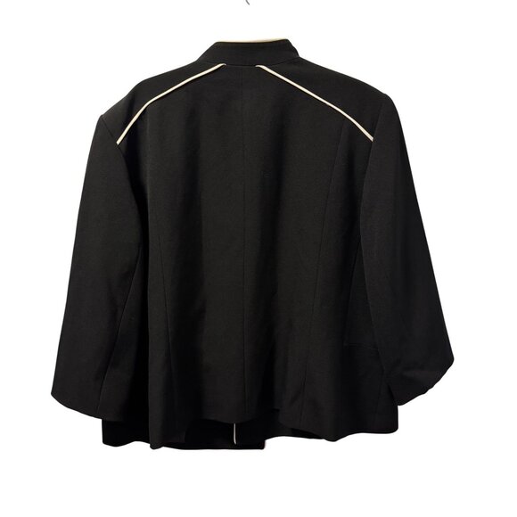 Kasper Plus Size Black Blazer With White Piping Size 24W Polyester Blend - Picture 8 of 12